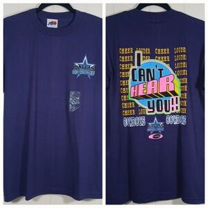 Vintage Dallas Cowboys Shirt I Can't Hear You Graphic Tee Men's Large Purple SS